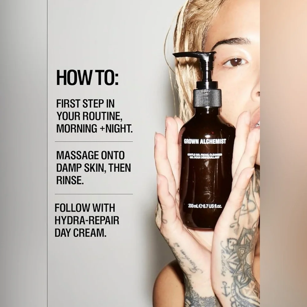 Grown Alchemist Amber Brown Pump Bottle Gentle Gel Facial Cleanser 6.7 ounces - Picture 4 of 4